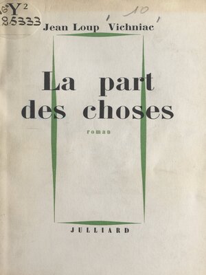 cover image of La part des choses